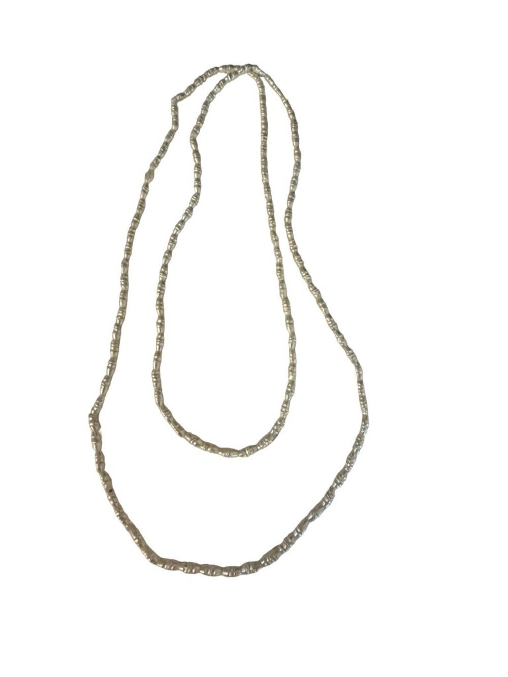 Vintage Freshwater Pearl Necklace 34 Inch Long Strand White Rice Pearls